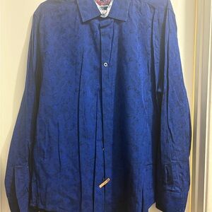 Robert Graham Blue Paisley Dress Shirt
